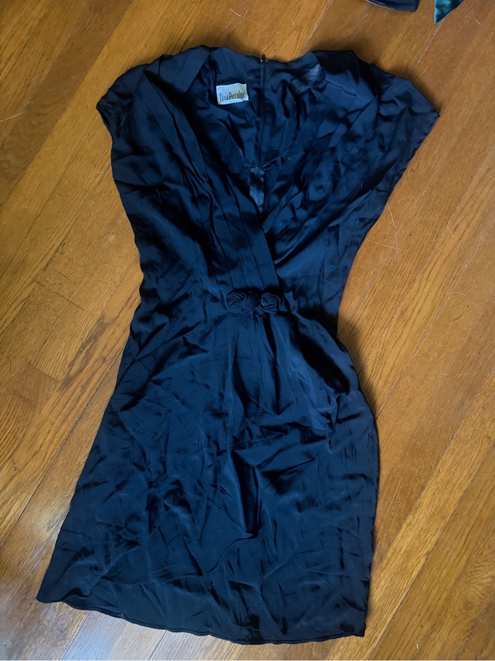 Nina Piccalino Black V-Neck Wrap Dress